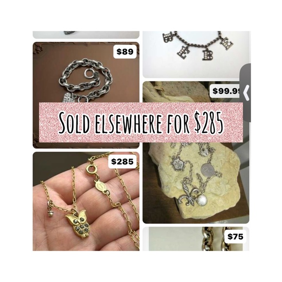 Rare Catherine Popesco Gold Owl with Crystals Necklace and Pearl Charm Dangle - Picture 4 of 6